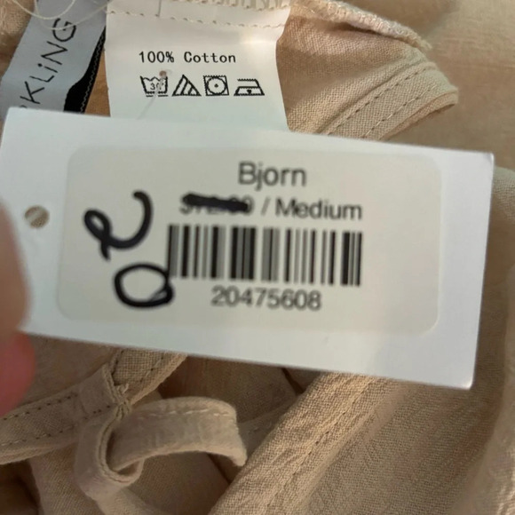 NWT Miss Sparkling Balloon Sleeve Cropped Lace-Up Back 100% Cotton Machine Wash - Picture 8 of 8